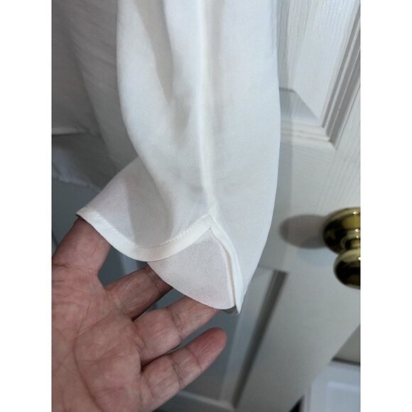 BANANA REPUBLIC White Sleeveless Career Business Top Blouse Sz M - Picture 6 of 12